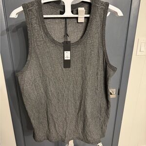 Men’s Fashion Nova Textured Gray Sleeveless Top NWT size L